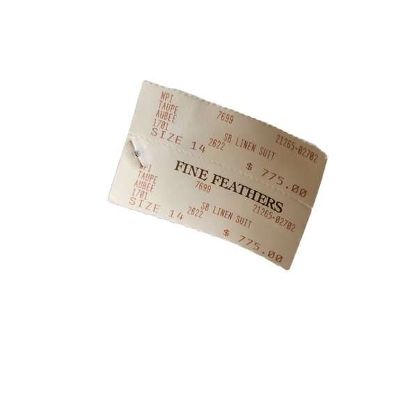 William Pearson New with Tags Vintage 2 Piece Taupe Linen Suit Blazer Skirt 14 - Picture 11 of 11